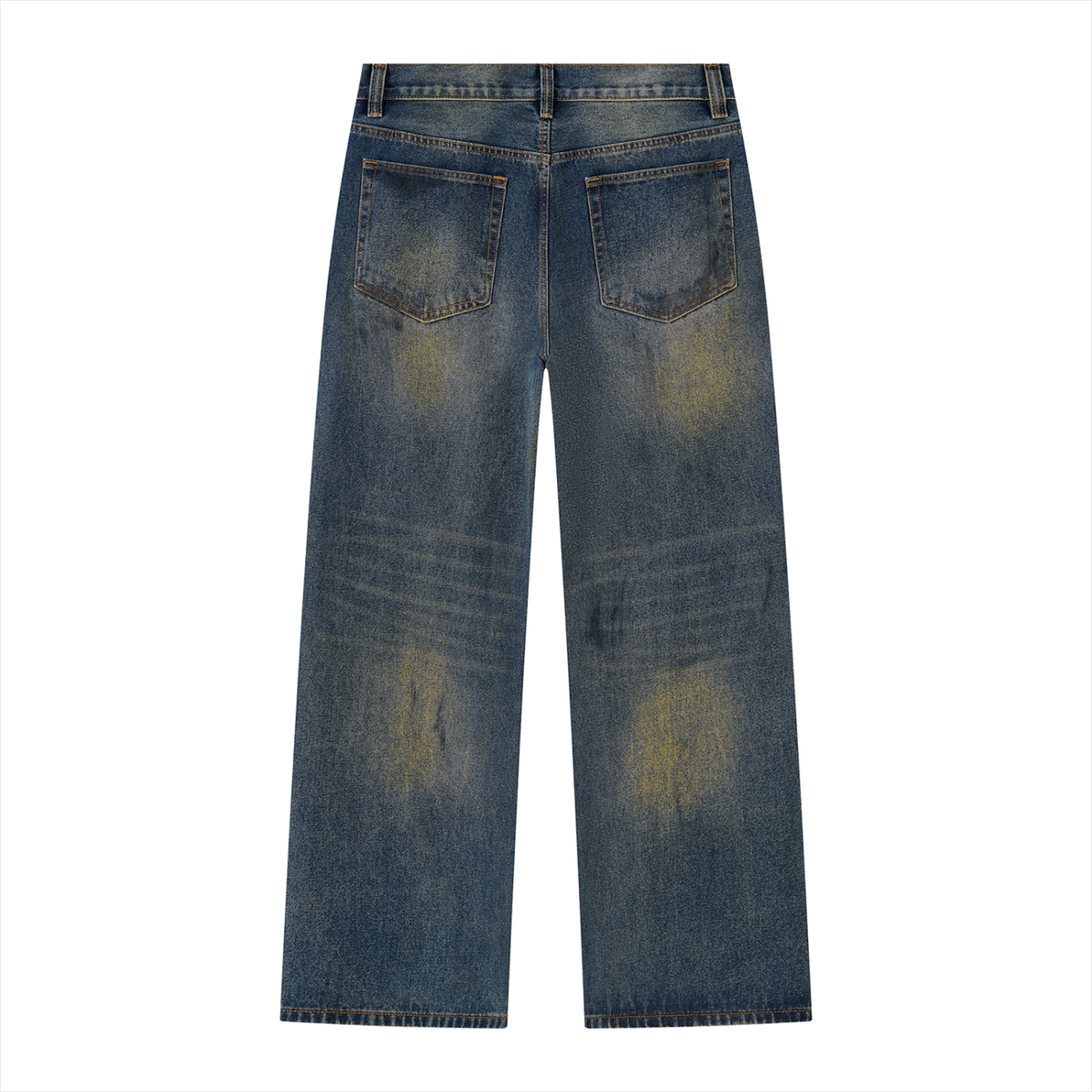 Men's Street Vintage Wash Wide Leg Denim Jeans