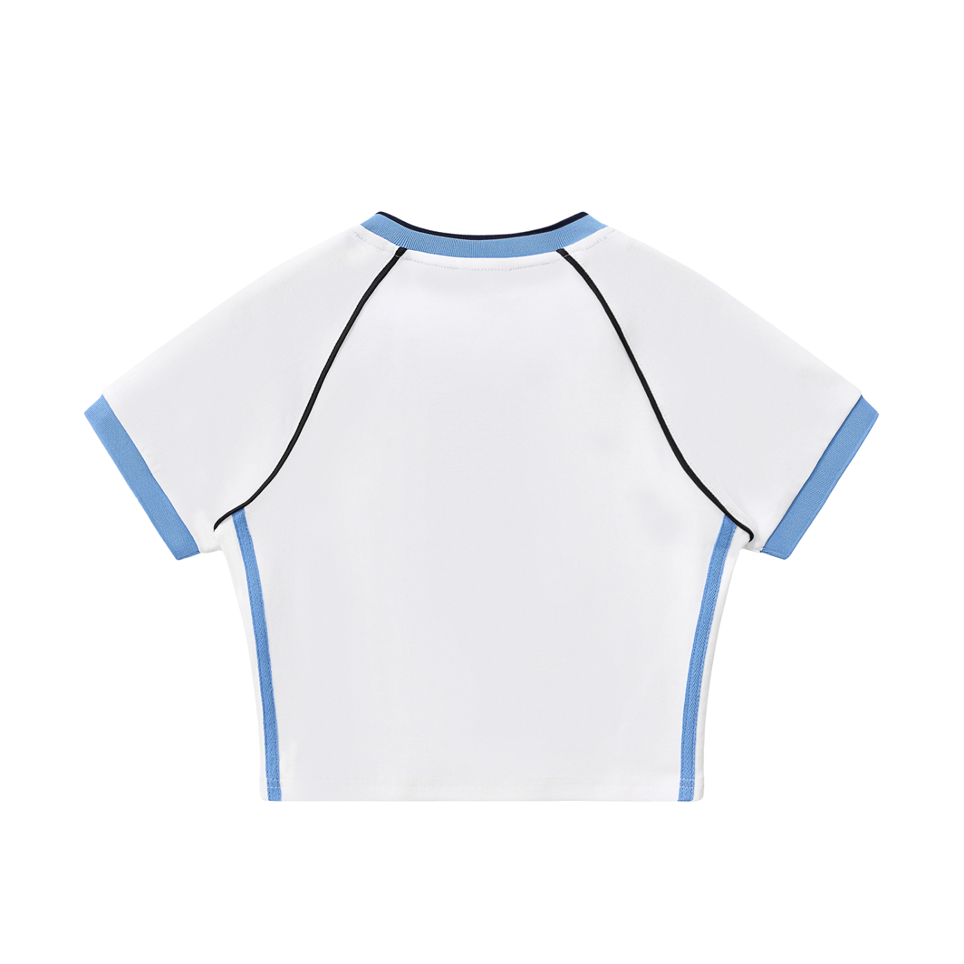Women’s Contrast Trim V-Neck Crop T-Shirt