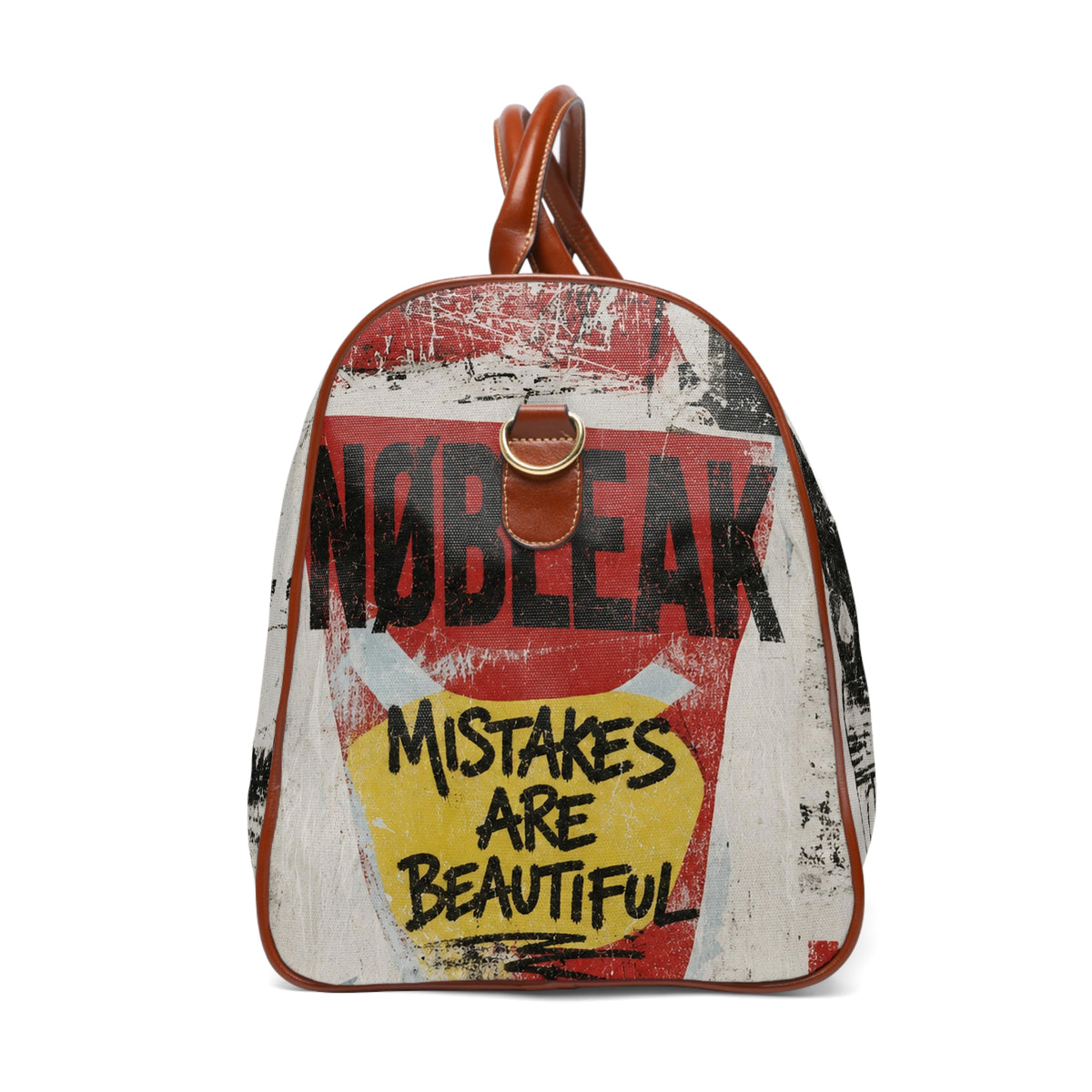Unisex Statement Waterproof Travel Bag — 'Mistakes Are Beautiful' Duffle