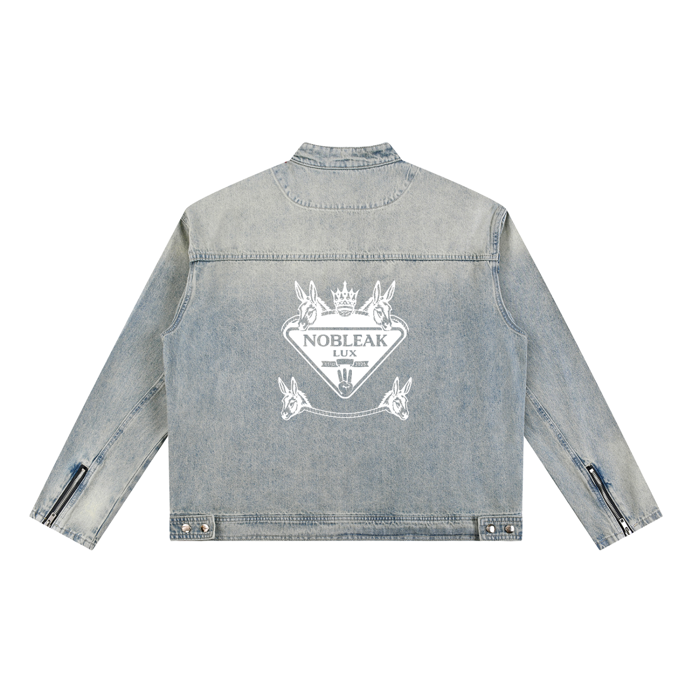 Vintage Wash Zip Denim Jacket