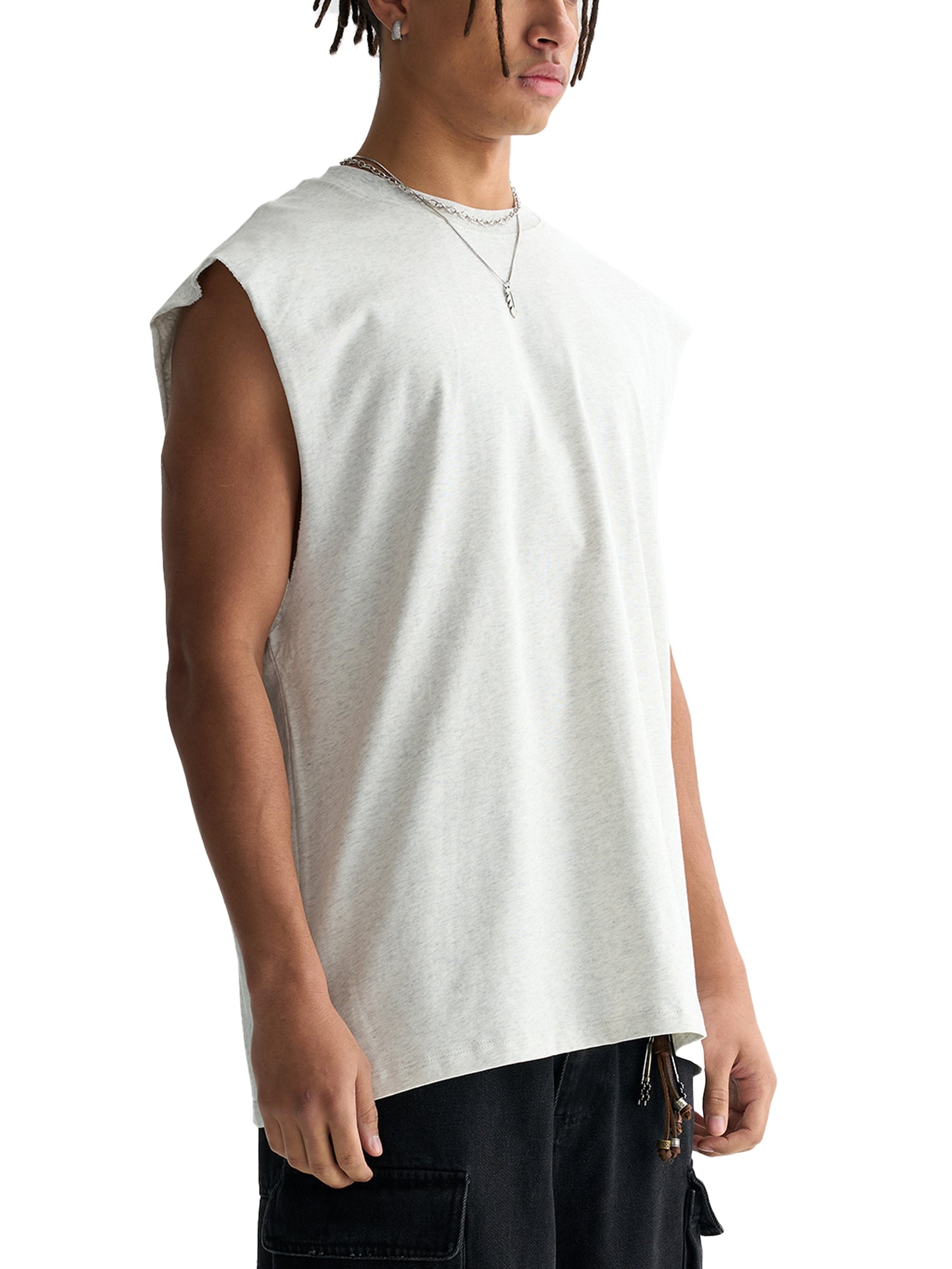 Men's Raw Edge Cotton Tank Top