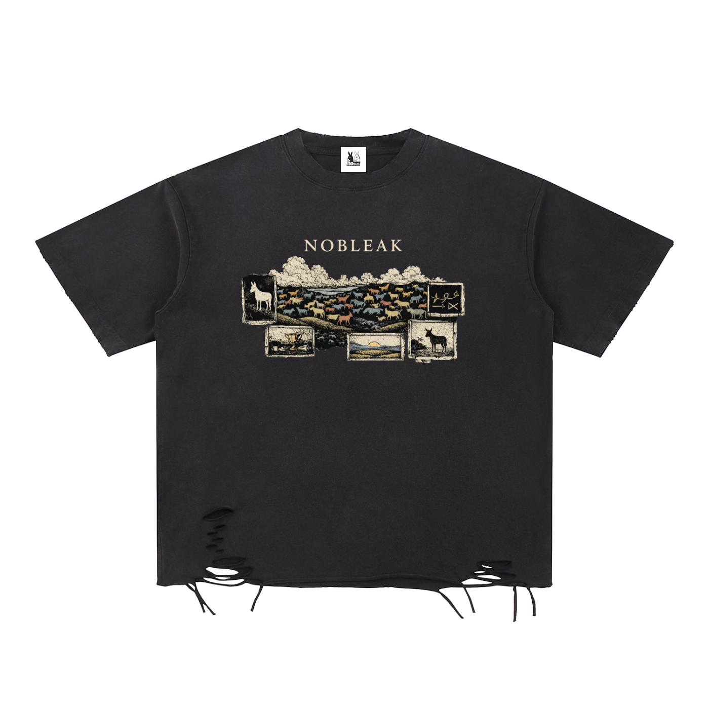 Men's Snow Washed Raw-Hem T-Shirt