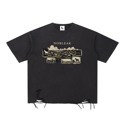 Men's Snow Washed Raw-Hem T-Shirt