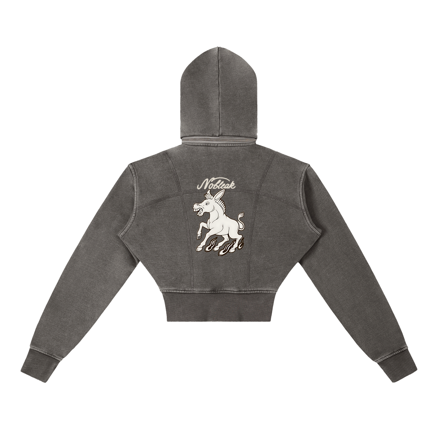 Women's Vintage Washed Cropped Fleece Hoodie