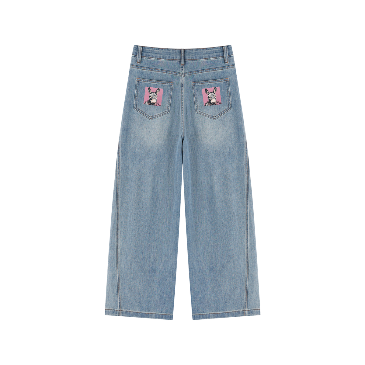 Women’s Vintage Wash High Rise Wide Leg Street Jeans
