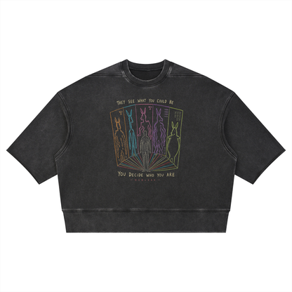 Unisex Mineral Wash Boxy Raw Edge T-Shirt