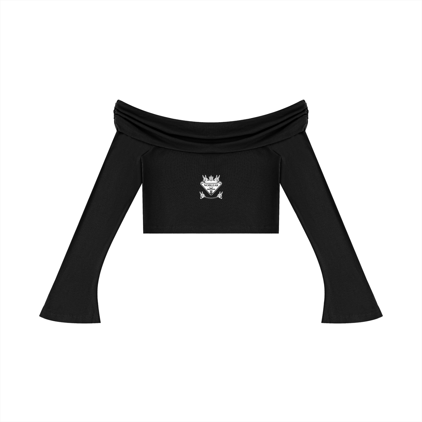 Women's Off-the-Shoulder Bell Sleeve Crop T-Shirt
