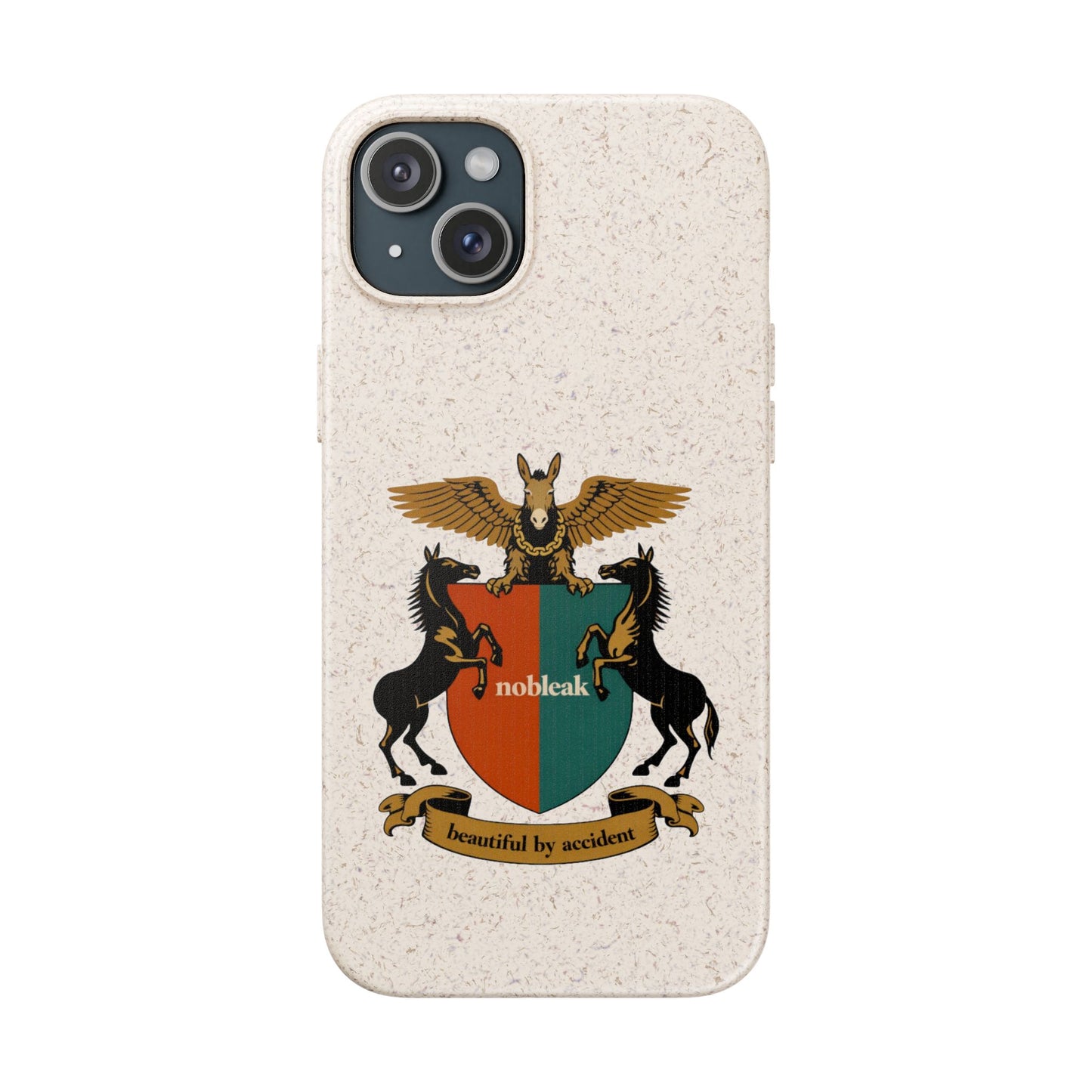 Biodegradable Phone Case — Vintage Coat of Arms Crest ("nobleak" & "Beautified by Accident")