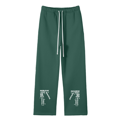 Solid Color Fleece Straight Leg Sweatpants