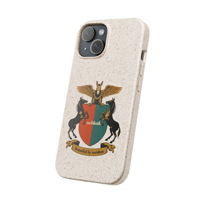 Biodegradable Phone Case — Vintage Coat of Arms Crest ("nobleak" & "Beautified by Accident")