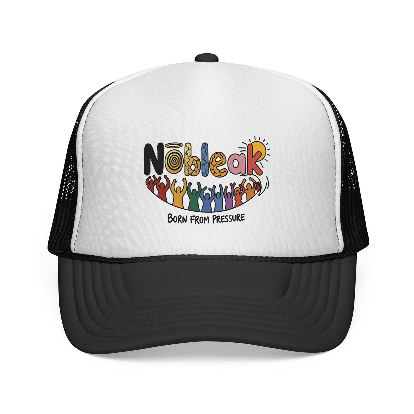 Nobleak 'Born From Pressure' Trucker Cap — Colorful Retro Graphic Hat