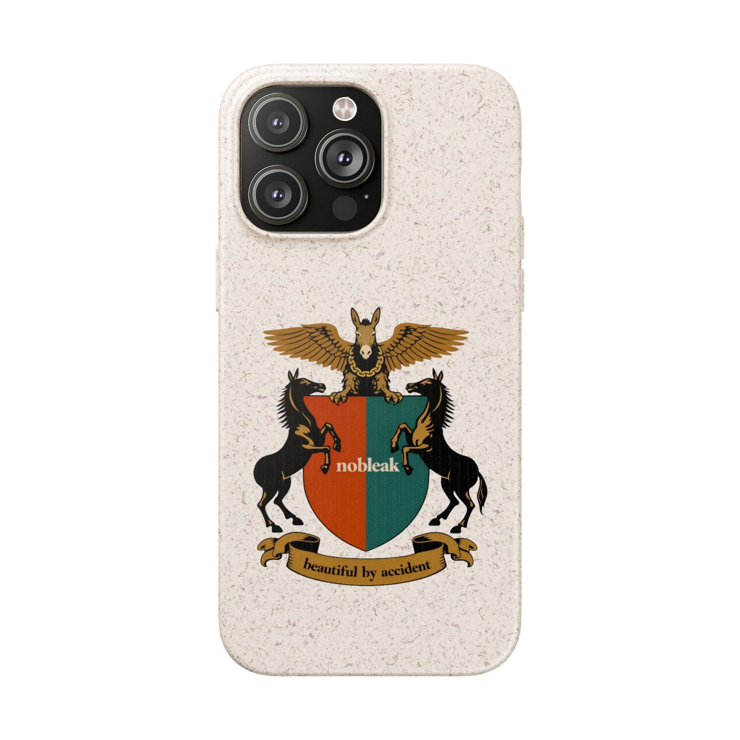 Biodegradable Phone Case — Vintage Coat of Arms Crest ("nobleak" & "Beautified by Accident")