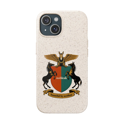 Biodegradable Phone Case — Vintage Coat of Arms Crest ("nobleak" & "Beautified by Accident")