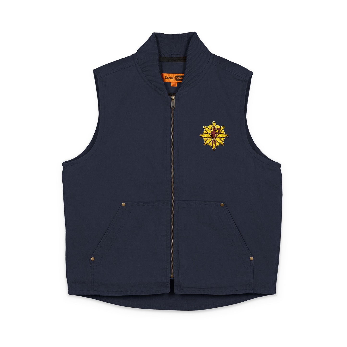 Embroidered Workwear Duck Cloth Jacket Vest — Durable Outdoor Utility Vest