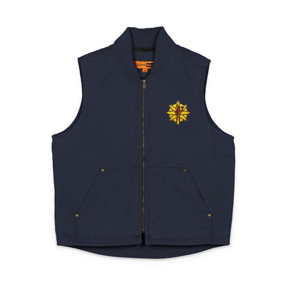 Embroidered Workwear Duck Cloth Jacket Vest — Durable Outdoor Utility Vest