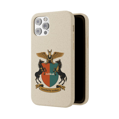 Biodegradable Phone Case — Vintage Coat of Arms Crest ("nobleak" & "Beautified by Accident")