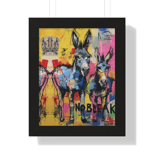 Colorful Donkey Framed Poster, Art Print, Modern Home Décor, Wall Art for Animal Lovers, Gift Idea for Birthdays
