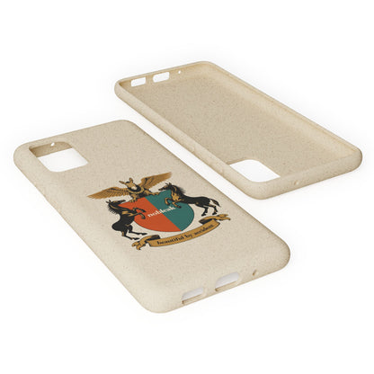 Biodegradable Phone Case — Vintage Coat of Arms Crest ("nobleak" & "Beautified by Accident")