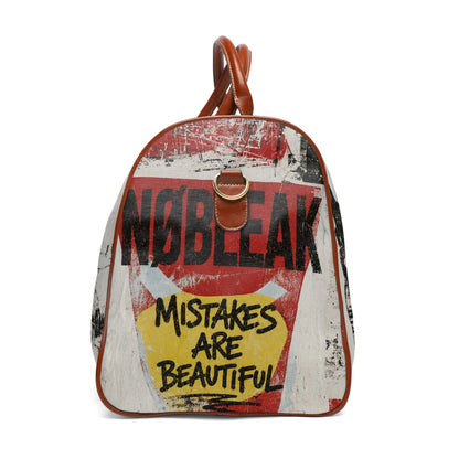 Unisex Statement Waterproof Travel Bag — 'Mistakes Are Beautiful' Duffle
