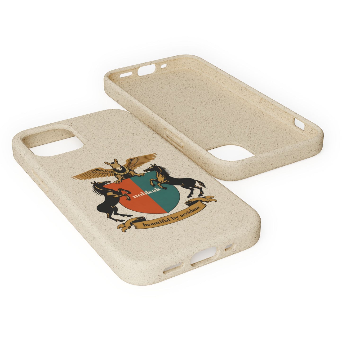 Biodegradable Phone Case — Vintage Coat of Arms Crest ("nobleak" & "Beautified by Accident")