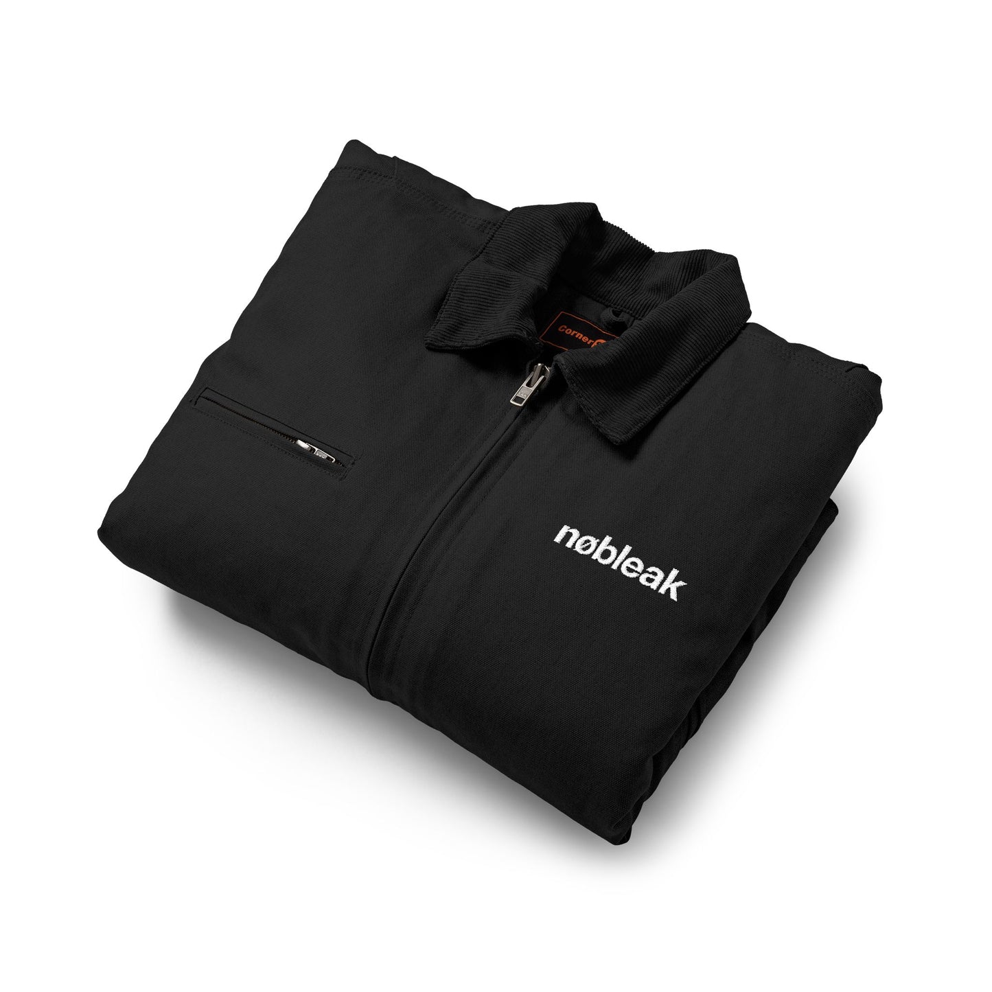 Embroidered Duck Cloth Work Jacket — Durable Black Utility Jacket