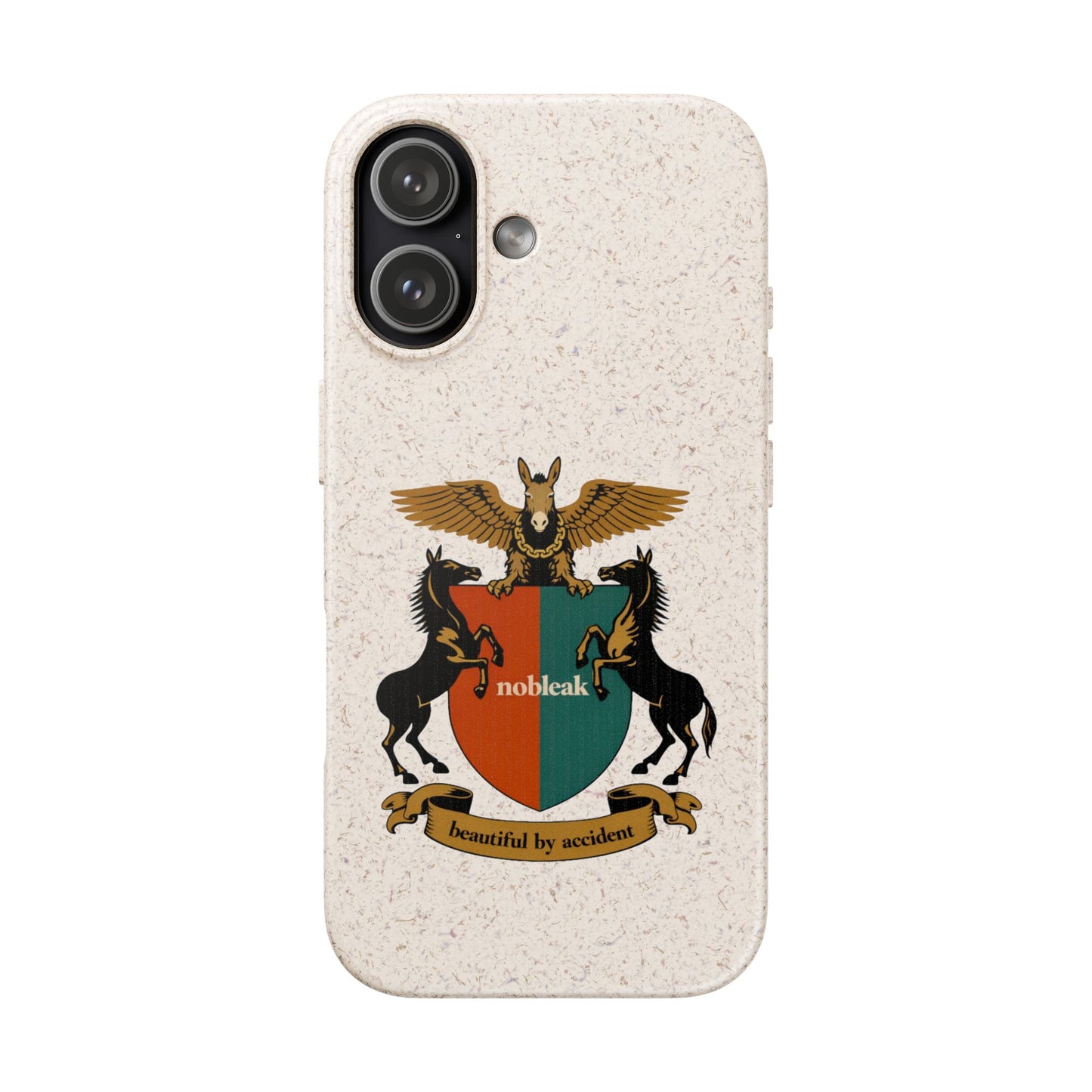 Biodegradable Phone Case — Vintage Coat of Arms Crest ("nobleak" & "Beautified by Accident")