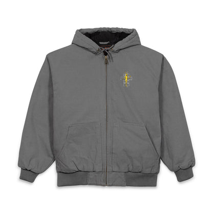 Embroidered Black Duck Cloth Hooded Work Jacket – Small Chest Crest