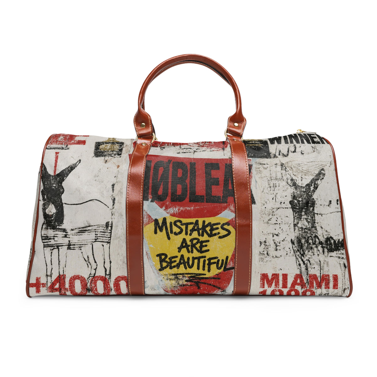 Unisex Statement Waterproof Travel Bag — 'Mistakes Are Beautiful' Duffle