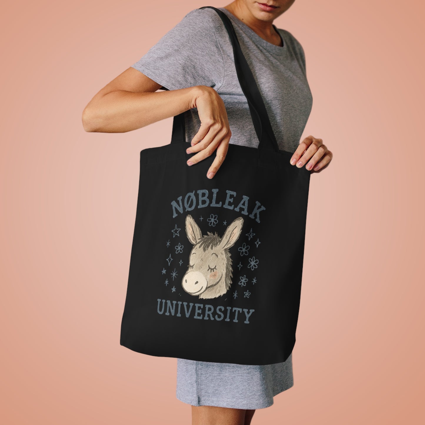 Nøbleak University Tote Bag | Funny Cotton Shopping Bag | Perfect for Students, Campus Life, Gift Idea, Eco-Friendly, Everyday Use