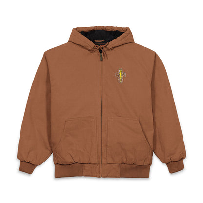 Embroidered Black Duck Cloth Hooded Work Jacket – Small Chest Crest