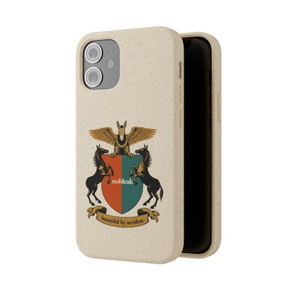 Biodegradable Phone Case — Vintage Coat of Arms Crest ("nobleak" & "Beautified by Accident")