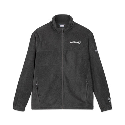 Embroidered Black Fleece Jacket — Graphic Chest & Sleeve Design