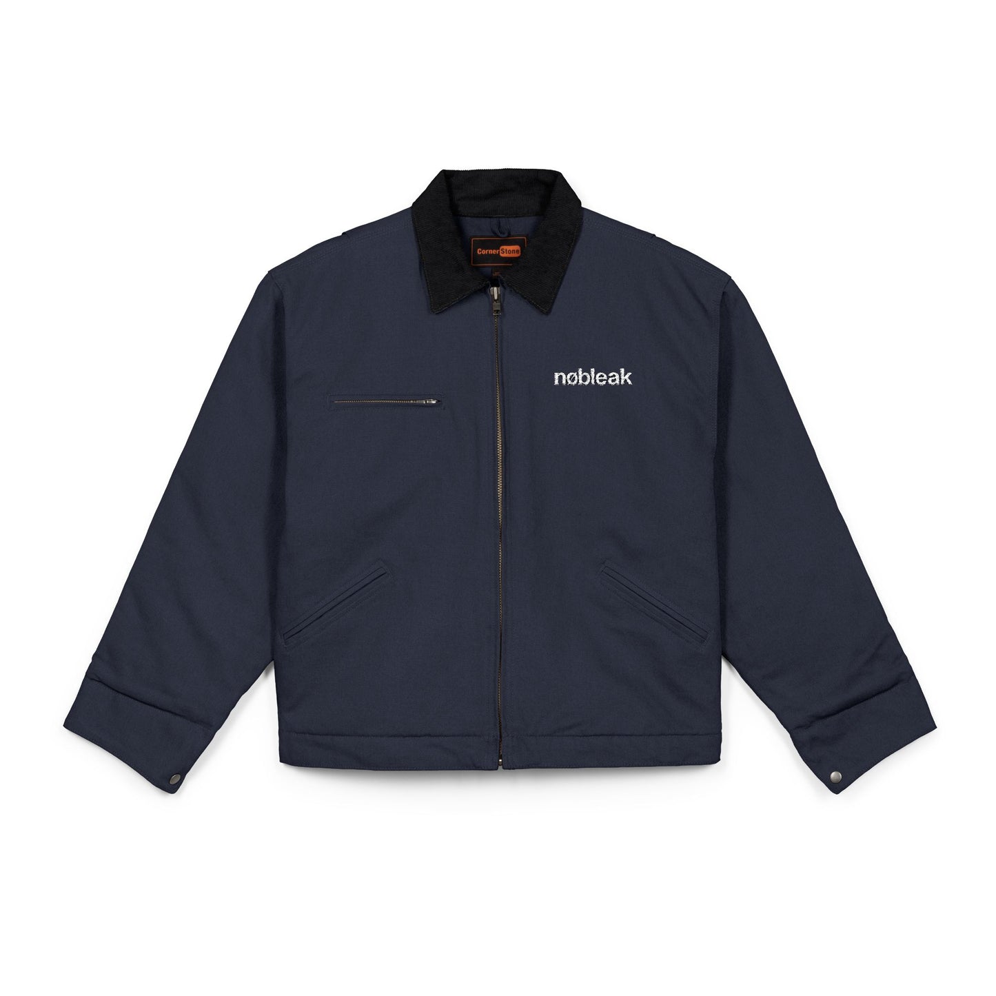 Embroidered Duck Cloth Work Jacket — Durable Black Utility Jacket