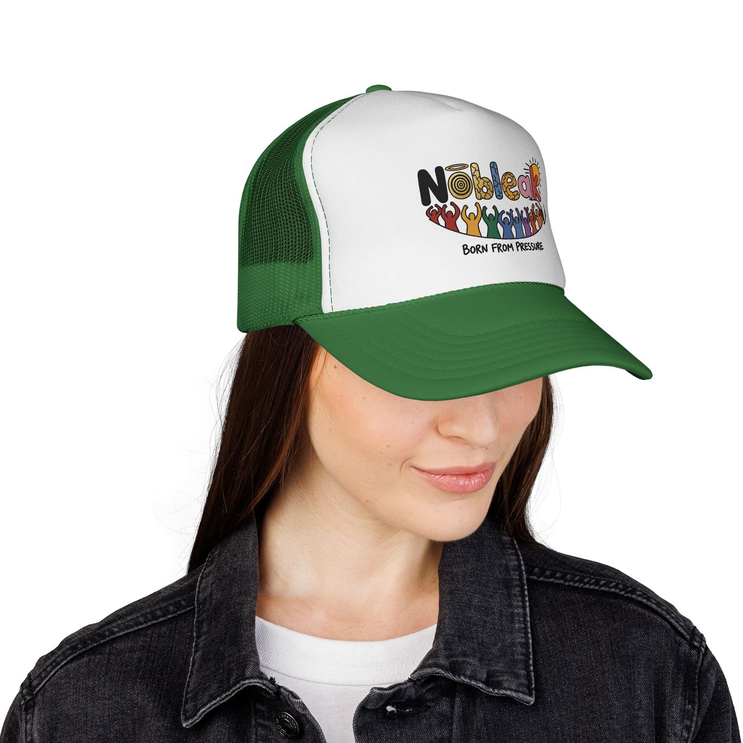 Nobleak 'Born From Pressure' Trucker Cap — Colorful Retro Graphic Hat