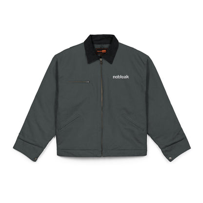 Embroidered Duck Cloth Work Jacket — Durable Black Utility Jacket