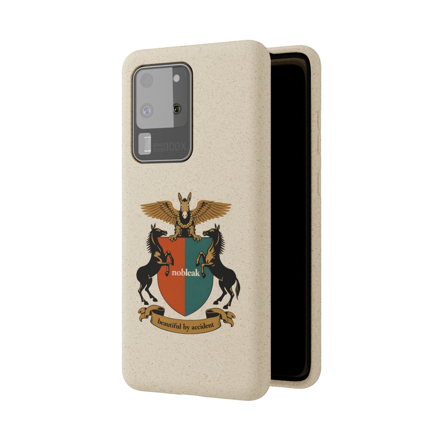 Biodegradable Phone Case — Vintage Coat of Arms Crest ("nobleak" & "Beautified by Accident")