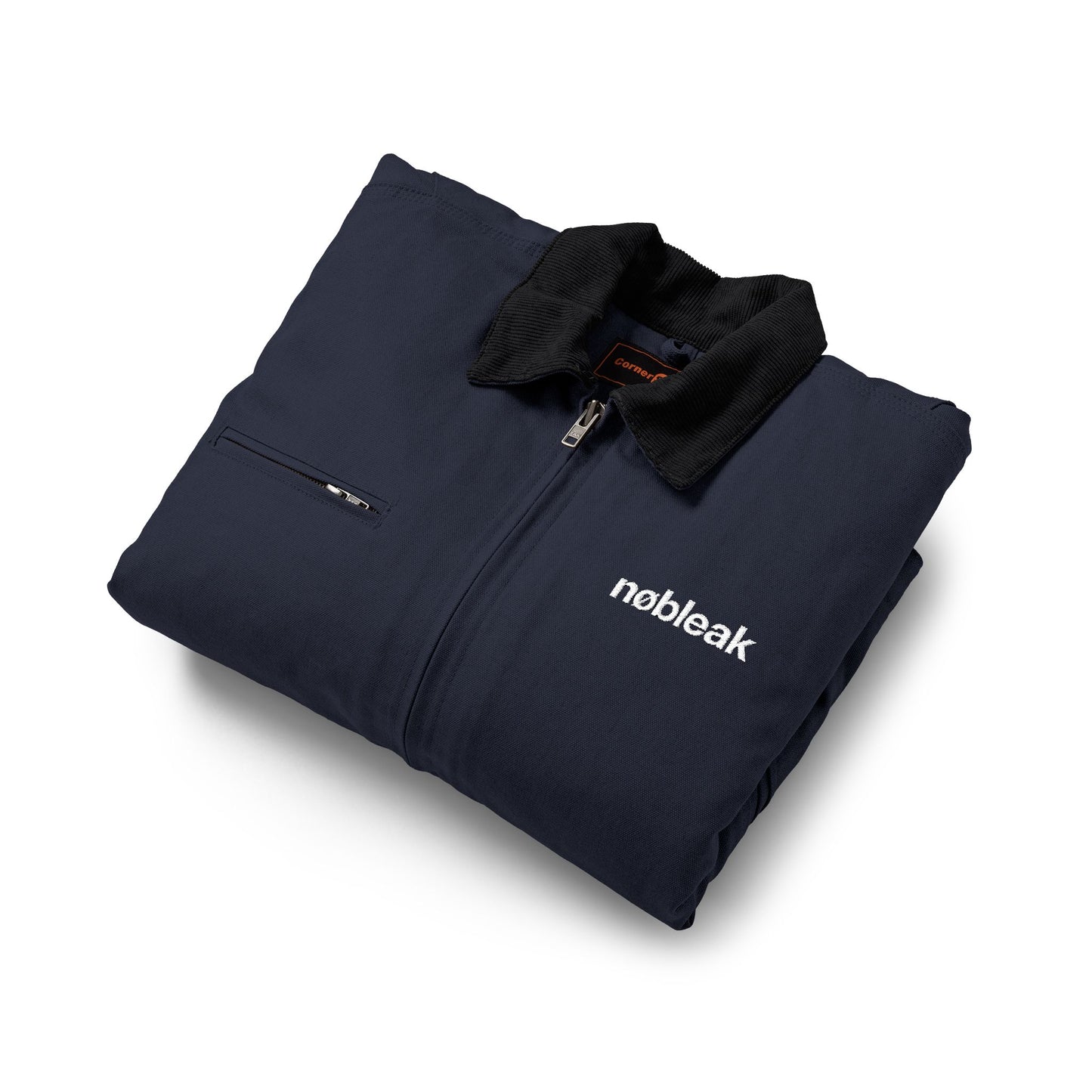 Embroidered Duck Cloth Work Jacket — Durable Black Utility Jacket