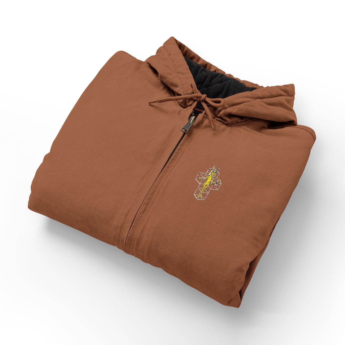 Embroidered Black Duck Cloth Hooded Work Jacket – Small Chest Crest
