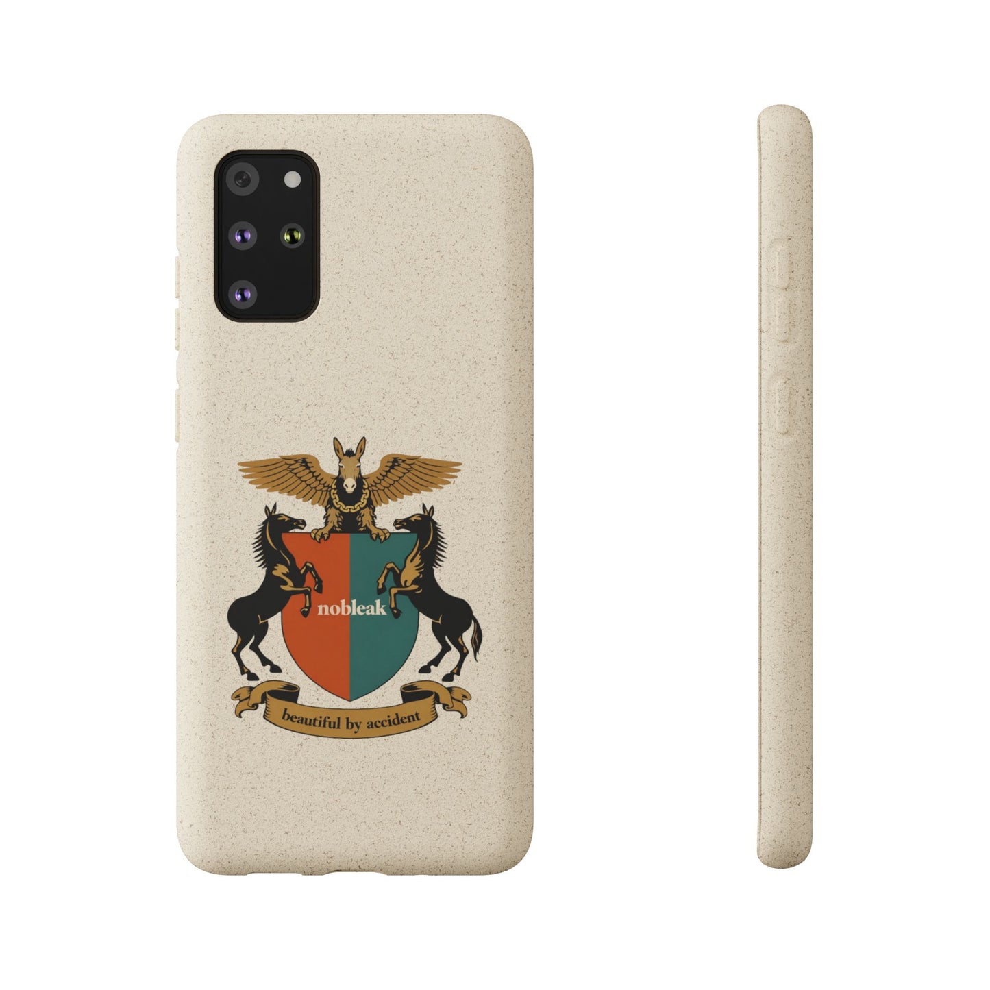 Biodegradable Phone Case — Vintage Coat of Arms Crest ("nobleak" & "Beautified by Accident")
