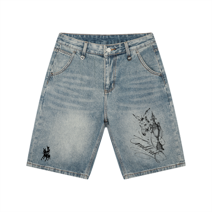 Men's Vintage Wash Denim Shorts