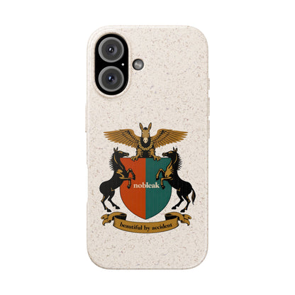 Biodegradable Phone Case — Vintage Coat of Arms Crest ("nobleak" & "Beautified by Accident")