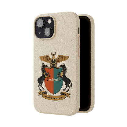 Biodegradable Phone Case — Vintage Coat of Arms Crest ("nobleak" & "Beautified by Accident")