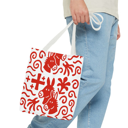 Whimsical Donkey Print Tote Bag | Eco-Friendly Shopping, Gift Bag, Farmhouse Chic, Fun Accessories, Unique Design