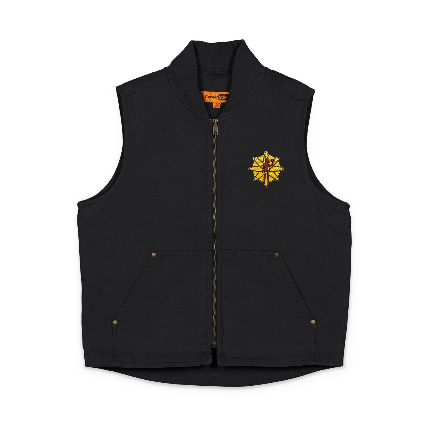 Embroidered Workwear Duck Cloth Jacket Vest — Durable Outdoor Utility Vest
