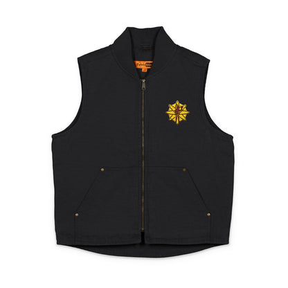 Embroidered Workwear Duck Cloth Jacket Vest — Durable Outdoor Utility Vest