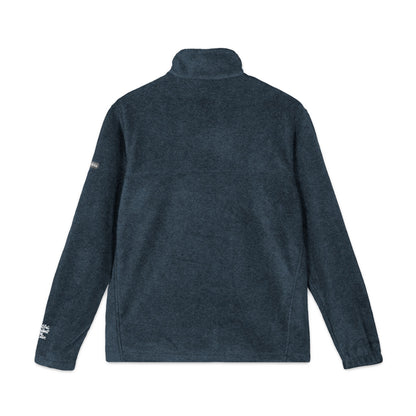 Embroidered Black Fleece Jacket — Graphic Chest & Sleeve Design