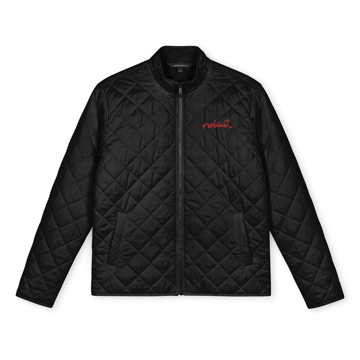 Unisex Full‑Zip Diamond Quilted Embroidered Jacket