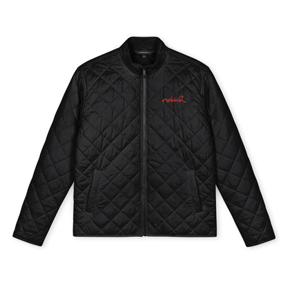 Unisex Full‑Zip Diamond Quilted Embroidered Jacket