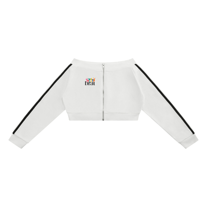 Women's Off-Shoulder Full Zip Hoodie