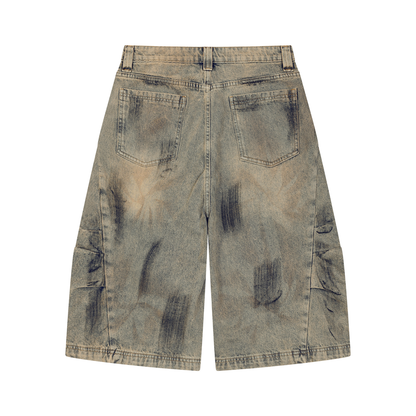 Men’s Vintage Wash Denim Statement Jeans
